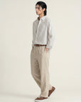 Luca Hidden-Placket Stripe Shirt