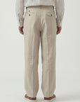 Aurelio Washed Linen Pleated Trousers