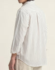 Luca Hidden-Placket Stripe Shirt
