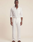 Alessio Linen-Viscose Pleated Trousers