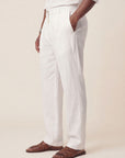 Alessio Linen-Viscose Pleated Trousers