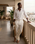 Alessio Linen-Viscose Pleated Trousers
