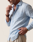 Étienne French Linen Shirt (Sky Blue)