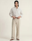 Aurelio Washed Linen Pleated Trousers