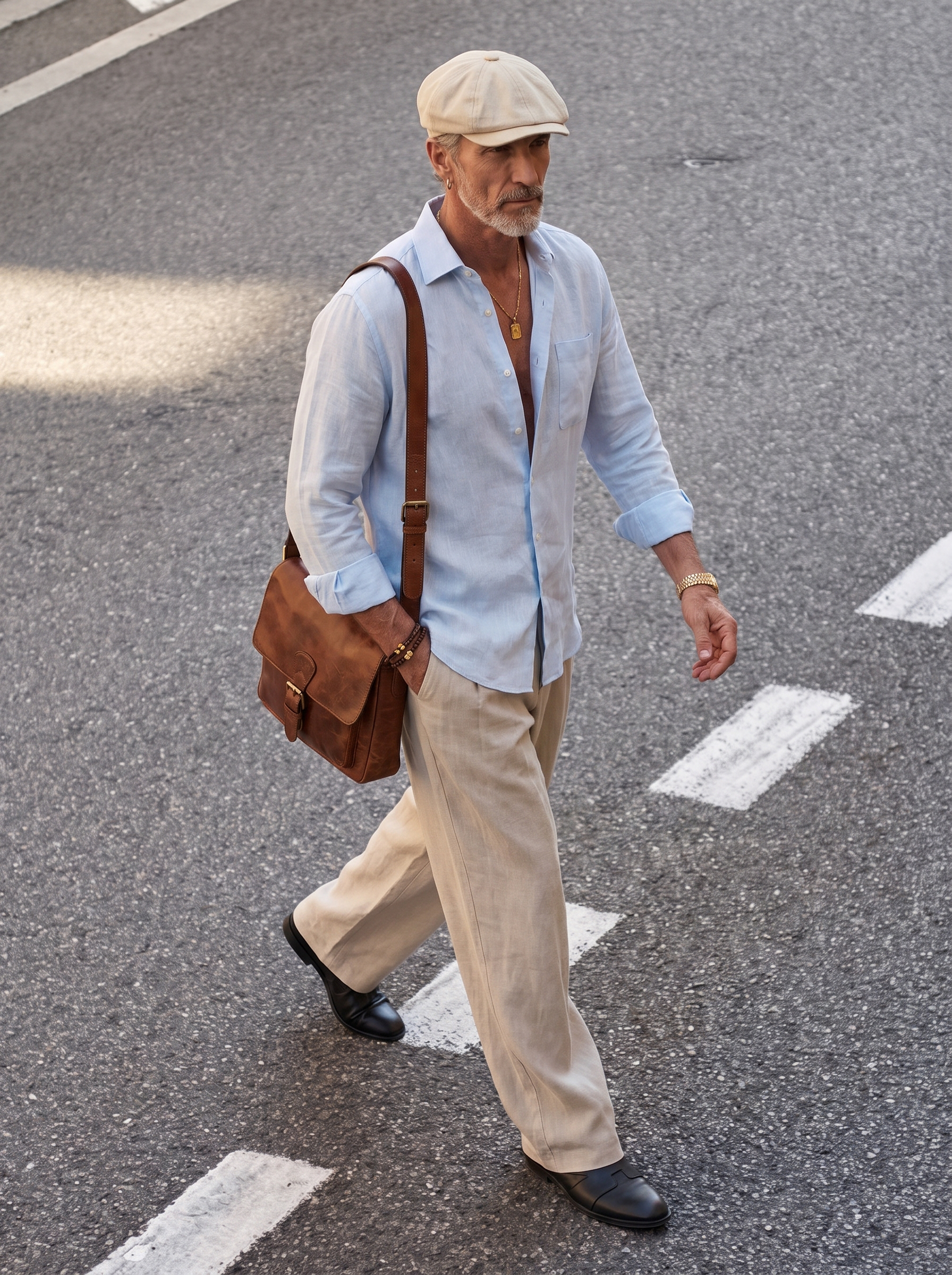 Étienne French Linen Shirt (Sky Blue)