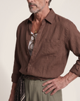 Étienne French Linen Shirt (Espresso Brown)