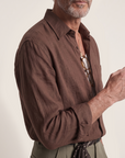 Étienne French Linen Shirt (Espresso Brown)