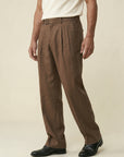 Lorenzo Linen Pleated Trousers