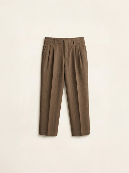 Lorenzo Linen Pleated Trousers