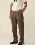 Lorenzo Linen Pleated Trousers