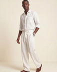 Alessio Linen-Viscose Pleated Trousers