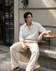 Aurelio Washed Linen Pleated Trousers