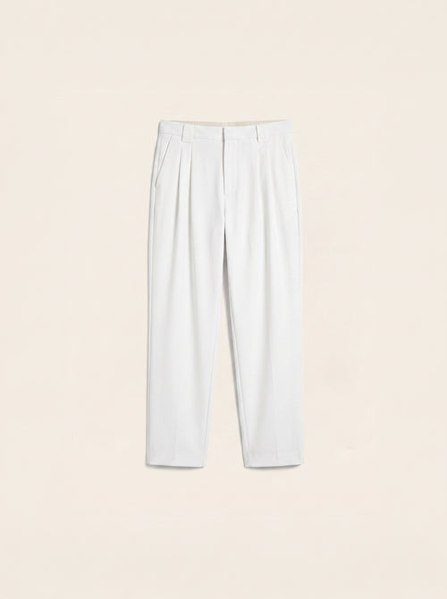 Arden Cotton-Lyocell Tailored Trousers (Pure White)