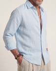 Étienne French Linen Shirt (Sky Blue)