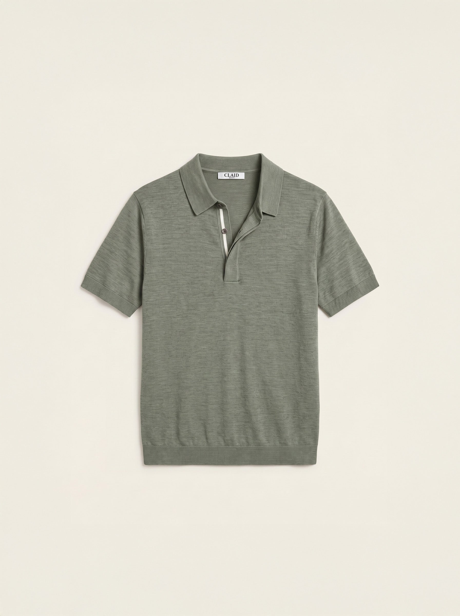 Bastien One-Button Polo (Soft Sage)